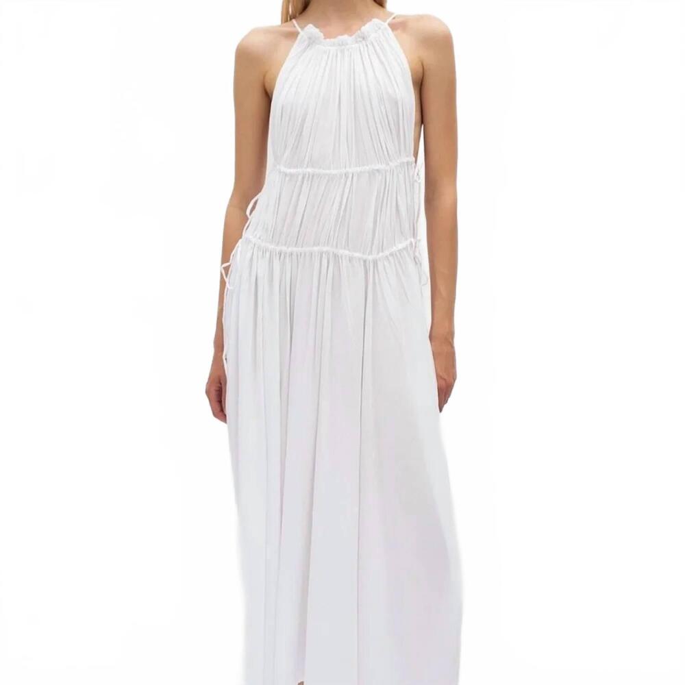NEW TROIS frannie ankle dress in white